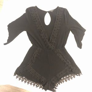 Black low cut romper